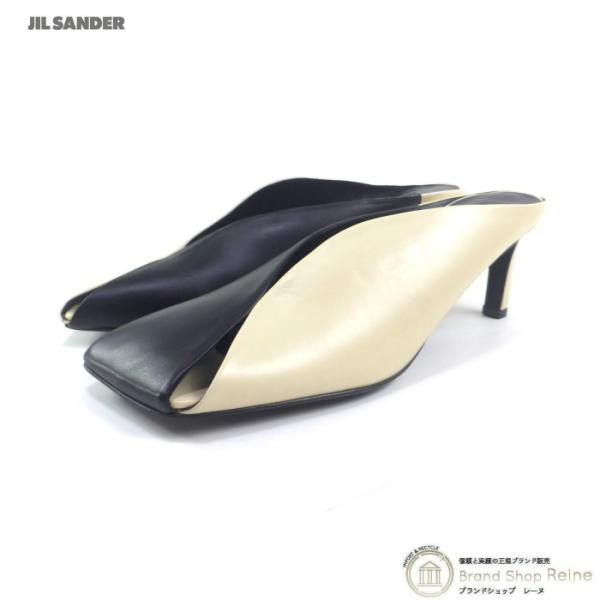JIL SANDER スクエアトゥ パンプス ミュール JIL SANDER（ジルサンダー） スクエアトゥ レザー ハイヒール ミュール