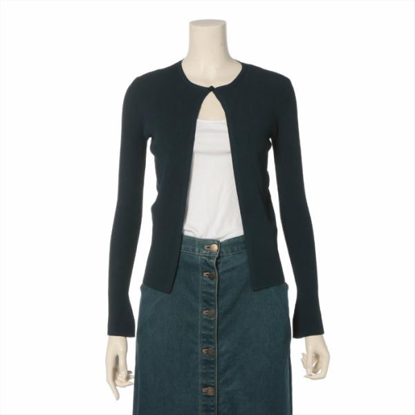 【極美品】CHANEL CRÉATIONS ネイビー カーディガン　フランス製 CHANEL（シャネル） ポリエステル カーディガン ネイビー ＃34 P18908