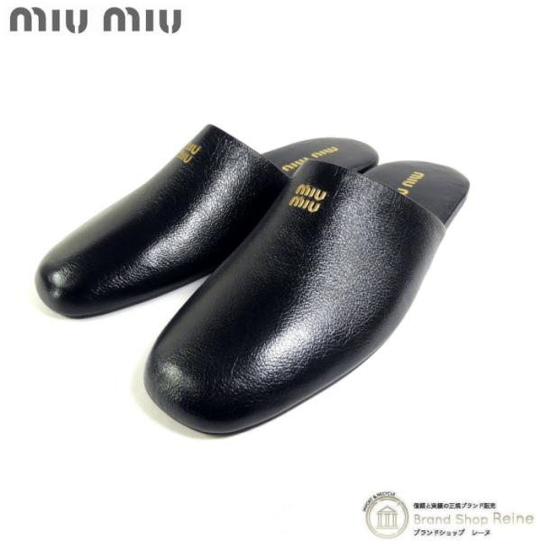 【美品24cm】miumiuミュウミュウ パンチングレザースリッポン38 54589f.jpg