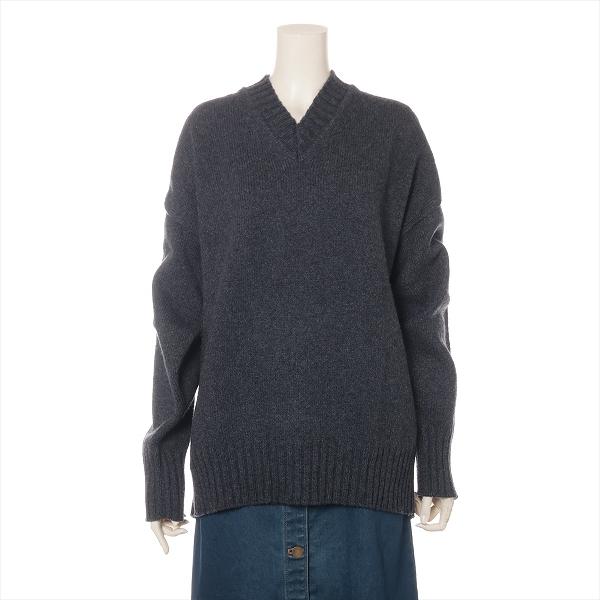 JIL SANDER（ジルサンダー） Vネック ウール ニット サイズ34 グレー