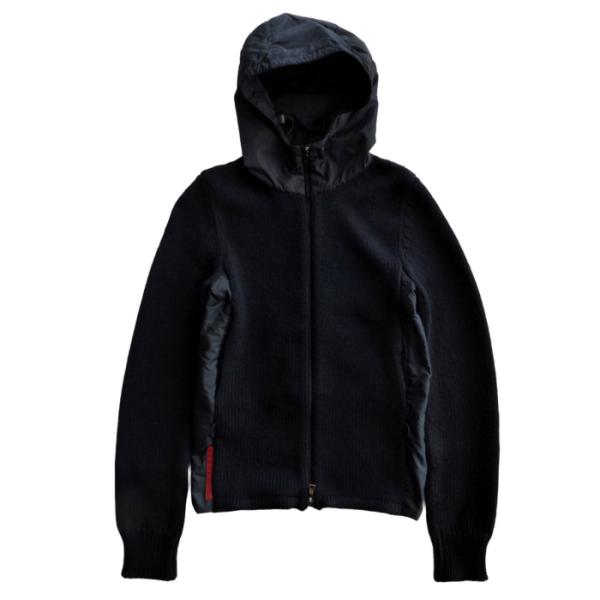 PRADA（プラダ） プラダスポーツ ニット ジップアップ フーディ 36
