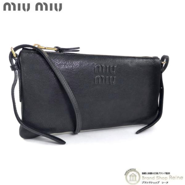 miumiu ミュウベルナッパレザーショルダー クラッチバッグ MIU MIU - miumiu ミュウミュウ Miu Belle Nappa Leather Clutch
