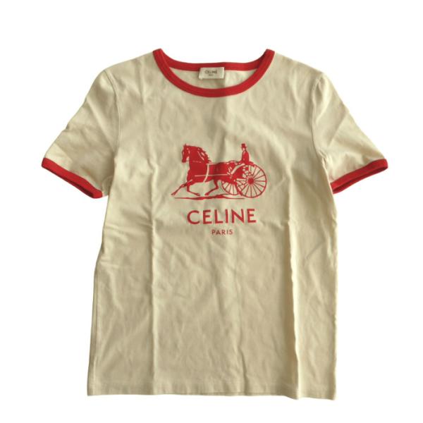 CELINE（セリーヌ） コットン リンガー Tシャツ カットソー ロゴ XS