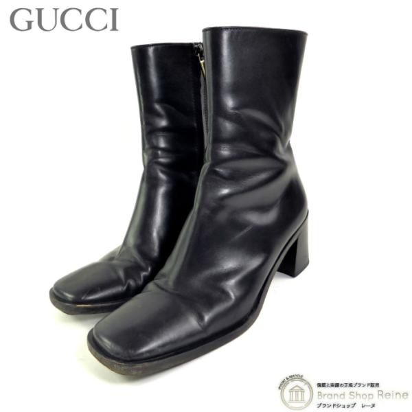 GG グッチ （GUCCI） レザー ショートブーツ サイドジップ 靴 シューズ