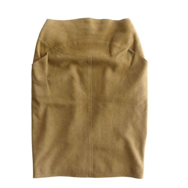 CHANEL（シャネル） （CHANEL）ラム スエード レザー スカート ロゴ