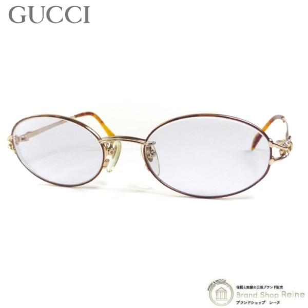 GUCCI（グッチ） オーバル メタルフレーム メガネ 眼鏡 度入りレンズ