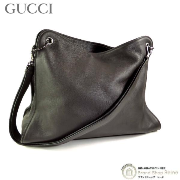 GUCCI（グッチ） ラージ レザー ショルダー バッグ 108853 ダーク