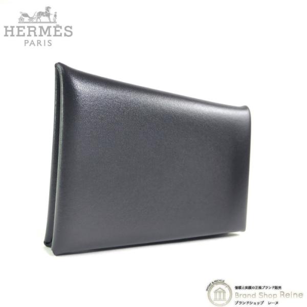 HERMES（エルメス） カルヴィ ボックスカーフ グラファイト カード