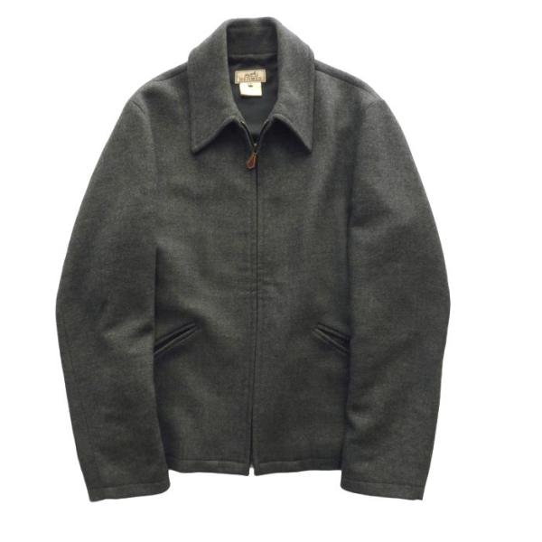 HERMES 黒 ウールジャケット　ジップアップ reine-web_25-048078