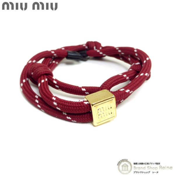 miu miu（ミュウミュウ） コードブレスレット 5IB538 レッド（中古