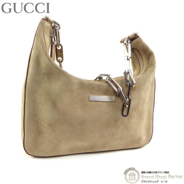 GUCCI 新品 スエード ショルダーバッグ チャコールグレー GUCCI