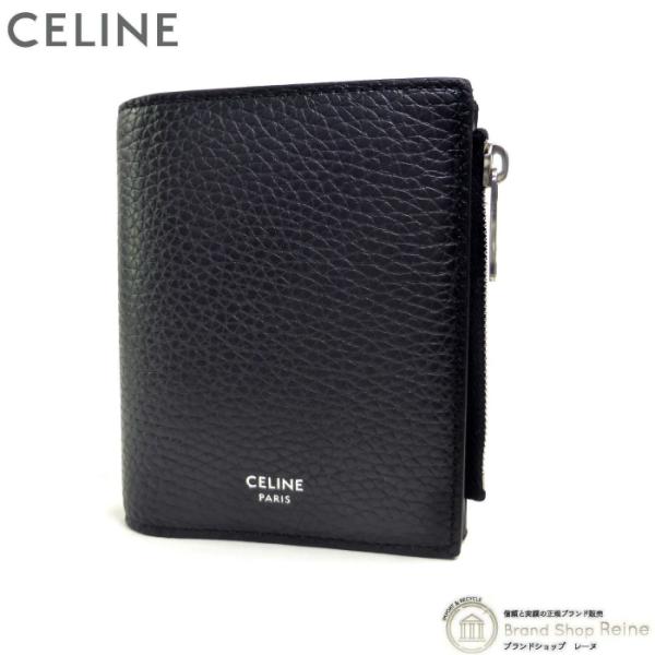 せ*ン様 CELINE ブラック 二つ折り財布 CELINE（セリーヌ） コンパクト ウォレット 二つ折り 財布 Black（中古