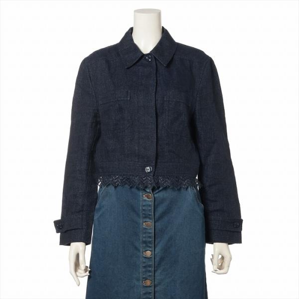 CHANEL（シャネル） ココボタン リネン ジャケット 38 ネイビー P17259