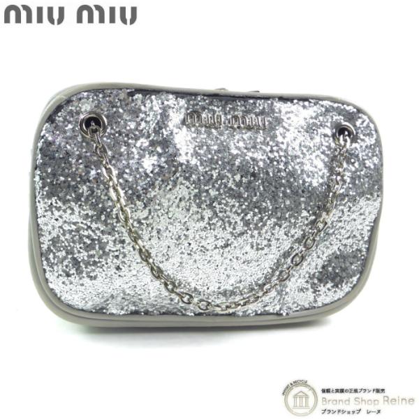miu miu（ミュウミュウ） ラメ グリッター チェーン ハンド