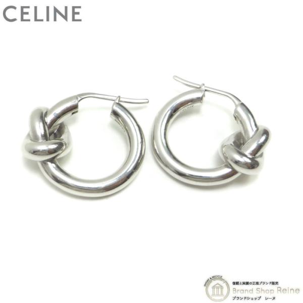CELINE（セリーヌ） ノット フープ ピアス B101H ブラス シルバー