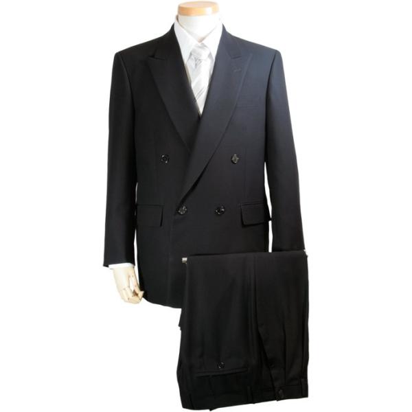 フォーマルスーツ メンズ 夏 礼服 ダブル ブラックフォーマル 270 00