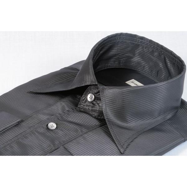 フォーマル シャツ メンズ ダブルカフス 黒 ブラック 結婚式 新郎 ワイシャツ S22 Black Gorkhasansar Com