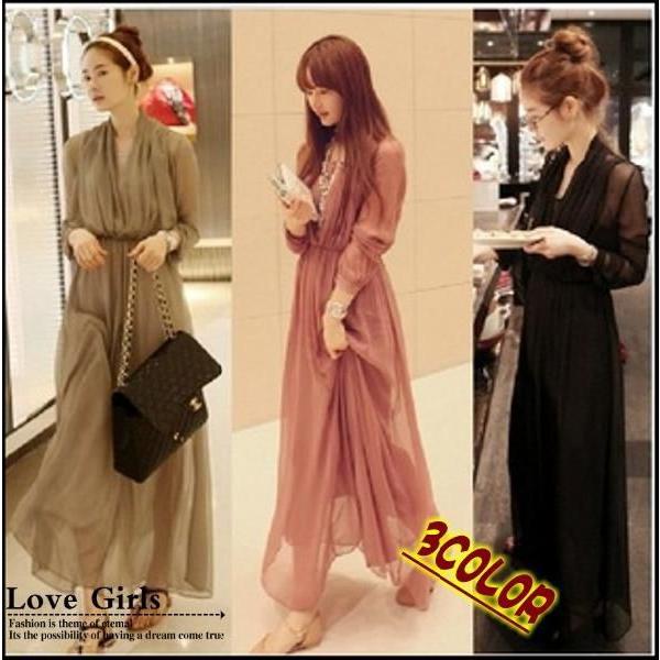 シフォンロングワンピース マキシ丈 マキシワンピース Aライン メール便不可 J0339ba Style Net 通販 Yahoo ショッピング