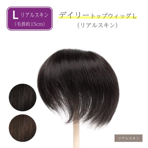 [Release date: October 1, 2021]●商品概要商品名：デイリートップウィッグL（約15cm・リアルスキン）商品種類：部分ウィッグ・ヘアピース【毛】毛素材：人毛100%髪の長さ：フロント 約13cm / サイド 約1...