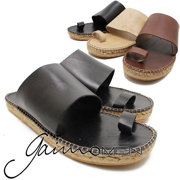 開店記念セール リングサンダル Blas ガイモ Gaimo スペイン製エスパドリーユシューズ 送料無料 防水スプレープレゼント ブラック ラッピング対 男性用 メンズ 本革 エスパドリュー サンダル アイボリー ブラウン シューズ Lncci La