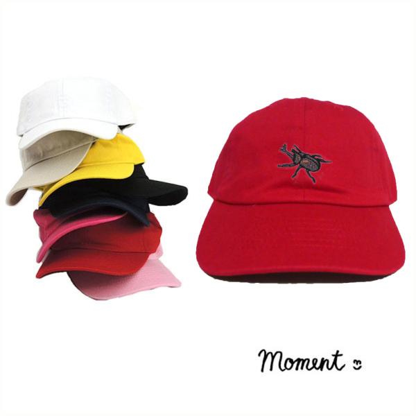 MOMENT(モーメント) カブトムシ emb ローキャップ オリジナル刺繍 (52-56cm) かぶと虫 :mmt-cp01-43:リラックス 通販 カロラータ ヘラクレスオオカブト メッシュキャップ グリーン&ブラック キッズサイズ リアル カブトムシ 帽子 キャップ キッズ