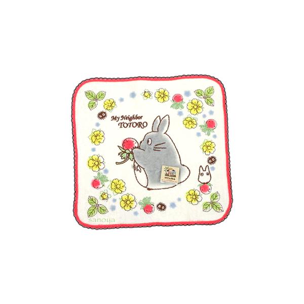トトロ ミニタオル ハンカチタオル 赤い野いちご 25x25cm 綿100％