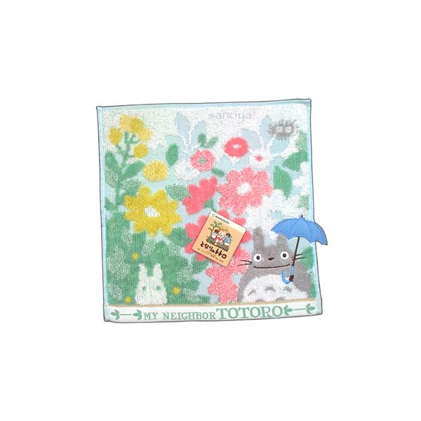 トトロ ミニタオル かわいい ハンカチタオル 花景色 25x25cm 綿100％ オーガニックコットン