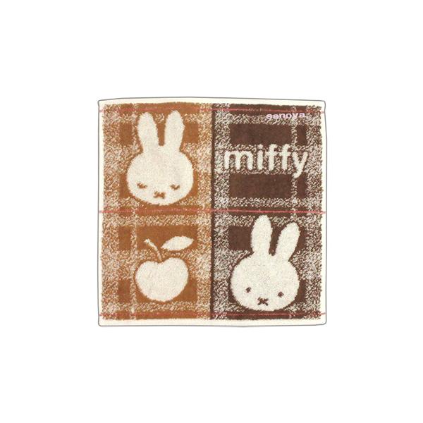 ミッフィー ミニタオル かわいい ハンカチタオル おかおチェック 25x25cm 綿100％