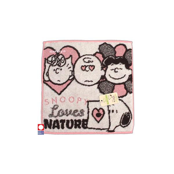 スヌーピー ミニタオル 今治 日本製 ハンカチタオル ラヴァーズネイチャー 25x25cm 綿100％