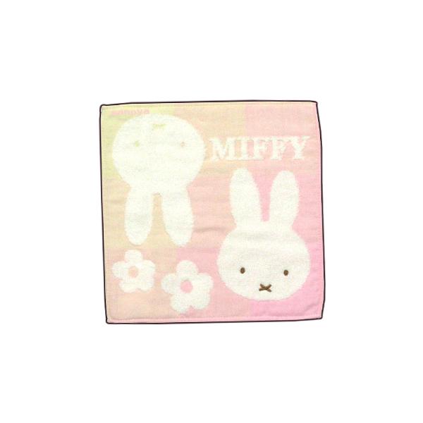 ミッフィー ミニタオル かわいい ハンカチタオル 25x25cm 綿100％ お花畑 西川
