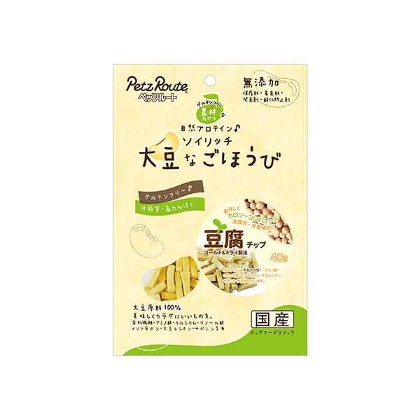 他サイト： ペッツルート 大豆なごほうび 豆腐チップ ４０ｇ（犬用おやつ）nの商品画像