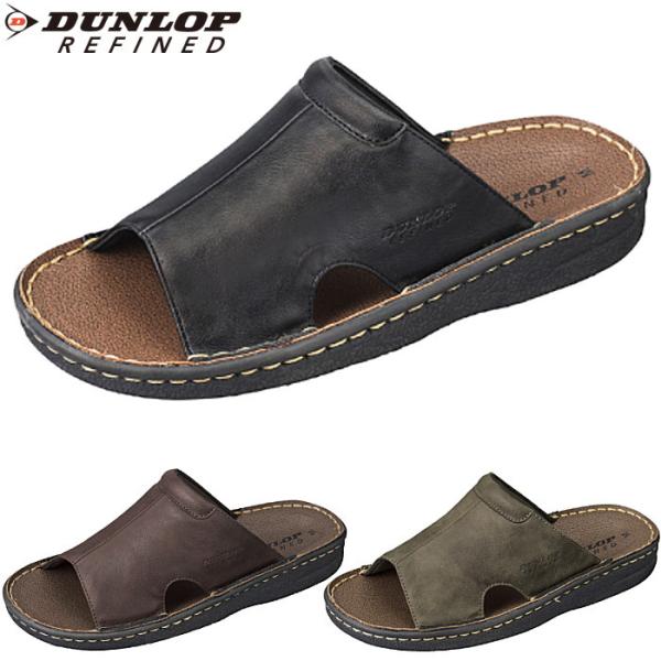 DUNLOP ダンロップ メンズ サンダル コンフォート ウォーキング DCS605 ブラック 黒 ブラウン 茶色 カーキ ダンロップリファインド