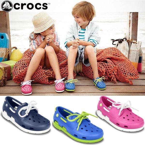 クロックス キッズ サンダル おしゃれ 男の子 女の子 ビーチライン ボート シュー crocs beach line boat shoe lace  PS 15915 カジュアル kids