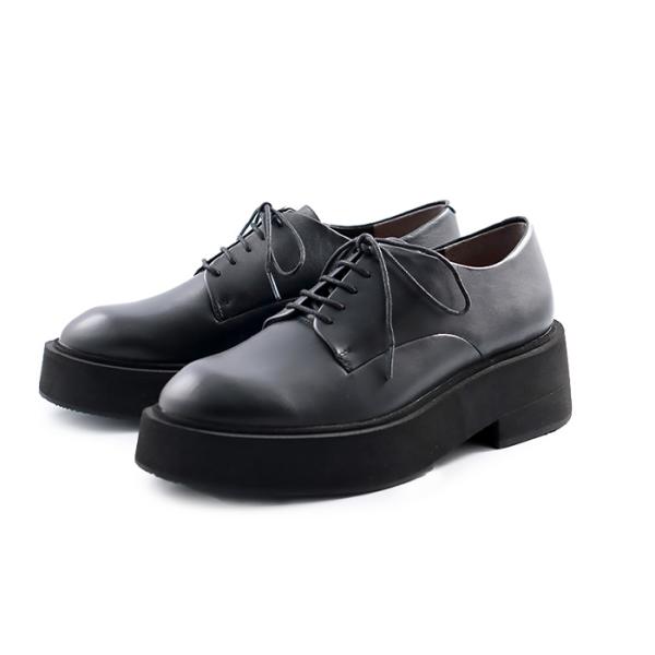 APOM（アポム） プラットフォーム ダービー 50 ブラック 革 靴
