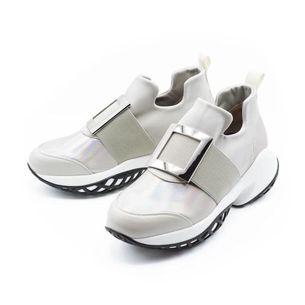 ティアッド プラットフォーム スリップオン スニーカー アイボリー 靴