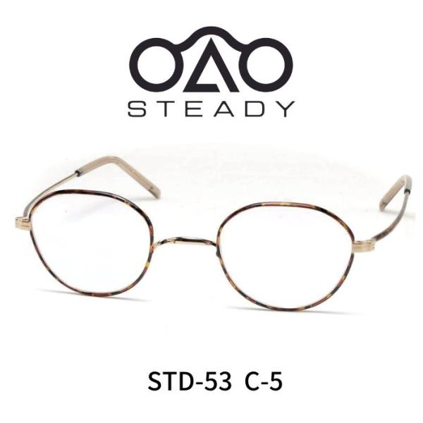 STEADY ステディ メガネ 眼鏡 STD-53 C5 TORTOISE べっ甲柄 茶系