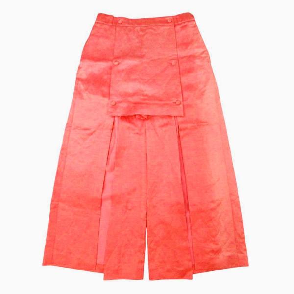 未使用 23ss フミカ ウチダ FUMIKA_UCHIDA SHRUNK SATIN SKORT シュランク サテン スコート ショートパンツ レイヤード 36 オレンジ レディース 古着 中古