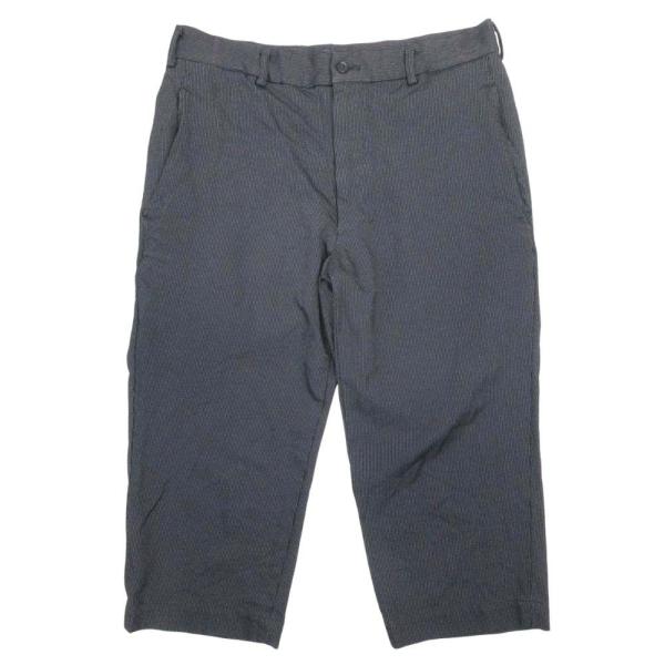 美品 11aw BLACK COMME des GARCONS ブラックコムデギャルソン 七分丈 スラックス パンツ ストライプ XS チャコール グレー メンズ 古着 中古
