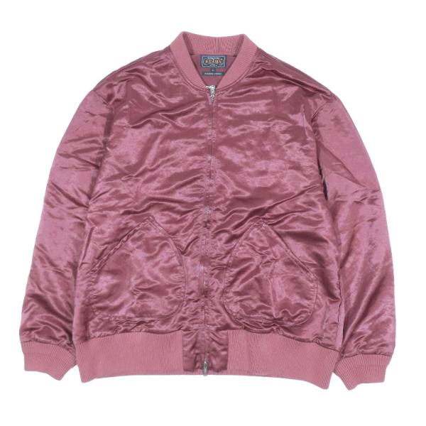 新品同様 BEAMS PLUS ビームスプラス Sports Blouson Broken Nylon Satin スポーツブルゾン ナイロンジャケット バーガンディ XL メンズ 古着 中古
