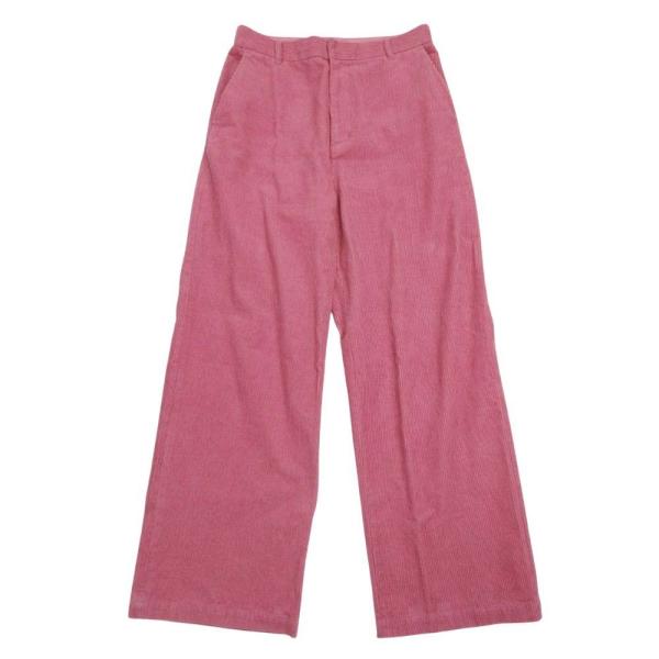 美品 23aw JOURNAL STANDARD relume ジャーナルスタンダード レリューム 8Wコーデュロイ ストレート パンツ 40 ピンク レディース 古着 中古