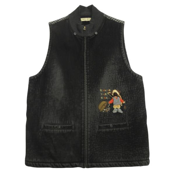 良品 OTTO GIONA オットージオナ ベスト ノースリーブ ジャケット ブルゾン ウール 黒 ブラック メンズ 古着 中古