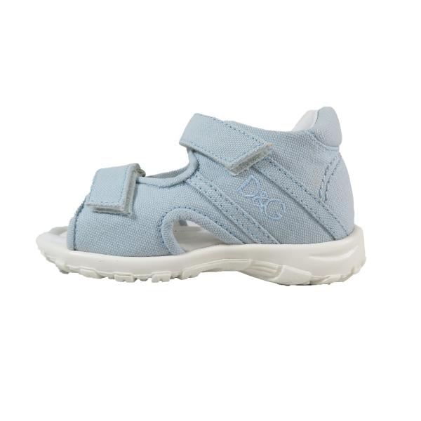 未使用 DOLCE&GABBANA ドルチェアンドガッバーナ キッズ 子供靴 スポーツサンダル DGロゴ キャンバス シューズ 青系 26 キッズ 古着 中古