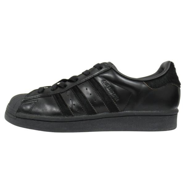 美品 adidas アディダス × Ray Beams レイビームス スーパースター スニーカー シューズ レザー ハラコ サイズ23cm ブラック レディース 古着 中古