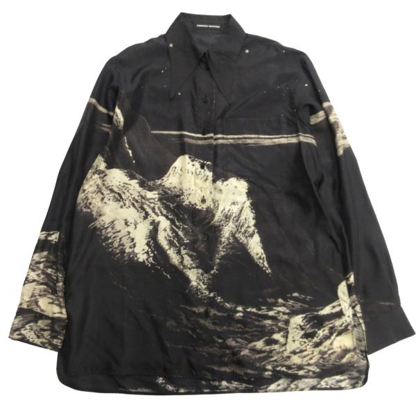 美品 KWAIDAN EDITIONS カイダン エディションズ シルク シャツ ブラウス カットソー シアー 38 黒 ブラック レディース 古着 中古