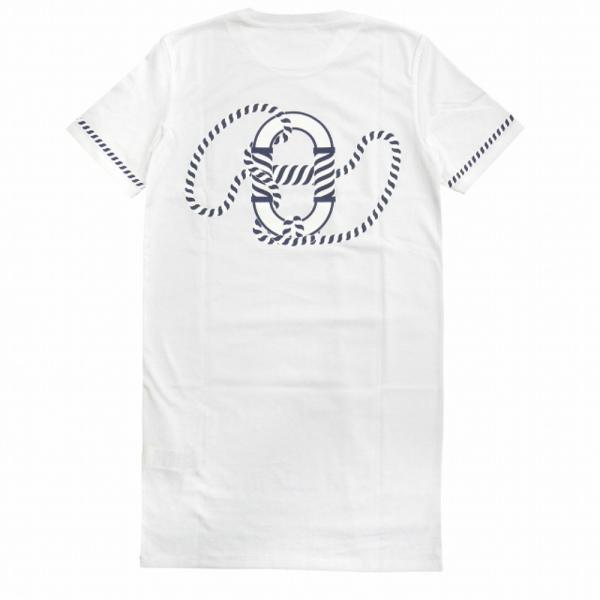 未使用 HERMES エルメス 23ss カノエ Canoe シェーヌダンクル プリント ワンピース ドレス カルトゥーシュ 34 ホワイト ネイビー レディース 古着 中古