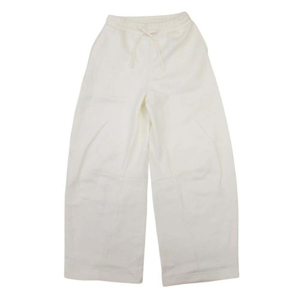 美品 ZARA ザラ プラッシュ ジャージ バレルレッグ スウェット生地 ジョガーパンツ ワイド 裏起毛 S アイボリー オフホワイト レディース 古着 中古