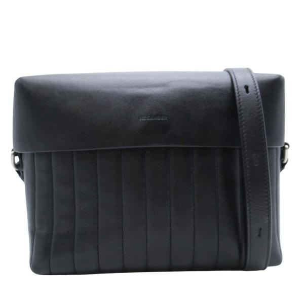 美品 JIL SANDER ジルサンダー 伊勢丹新宿店限定 LID リッド カメラバッグ キルティング ショルダーバッグ クロスボディ カバン 黒 メンズ レディース 古着 中古