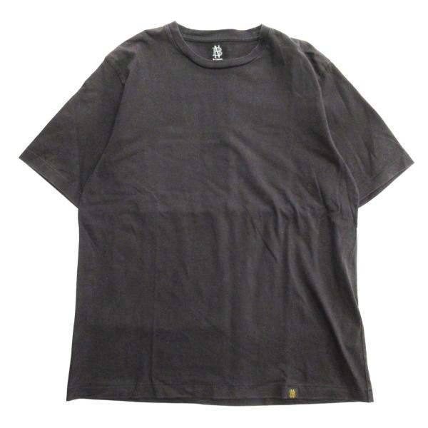 良品 BATONER バトナー Tシャツ カットソー クルーネック ロゴタグ 半袖 サイズ3 黒 ブラック メンズ 古着 中古