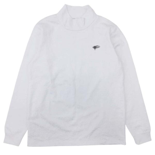 美品 BEAMS GOLF ビームスゴルフ Keith Haring キースへリング 21aw 総柄 ジャガード モックタートルネック シャツ カットソー M 白 メンズ 古着 中古