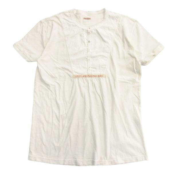 KAPITAL キャピタル フェイクレイヤード Tシャツ カットソー ヘンリーネック 2 白 ホワイト メンズ 古着 中古